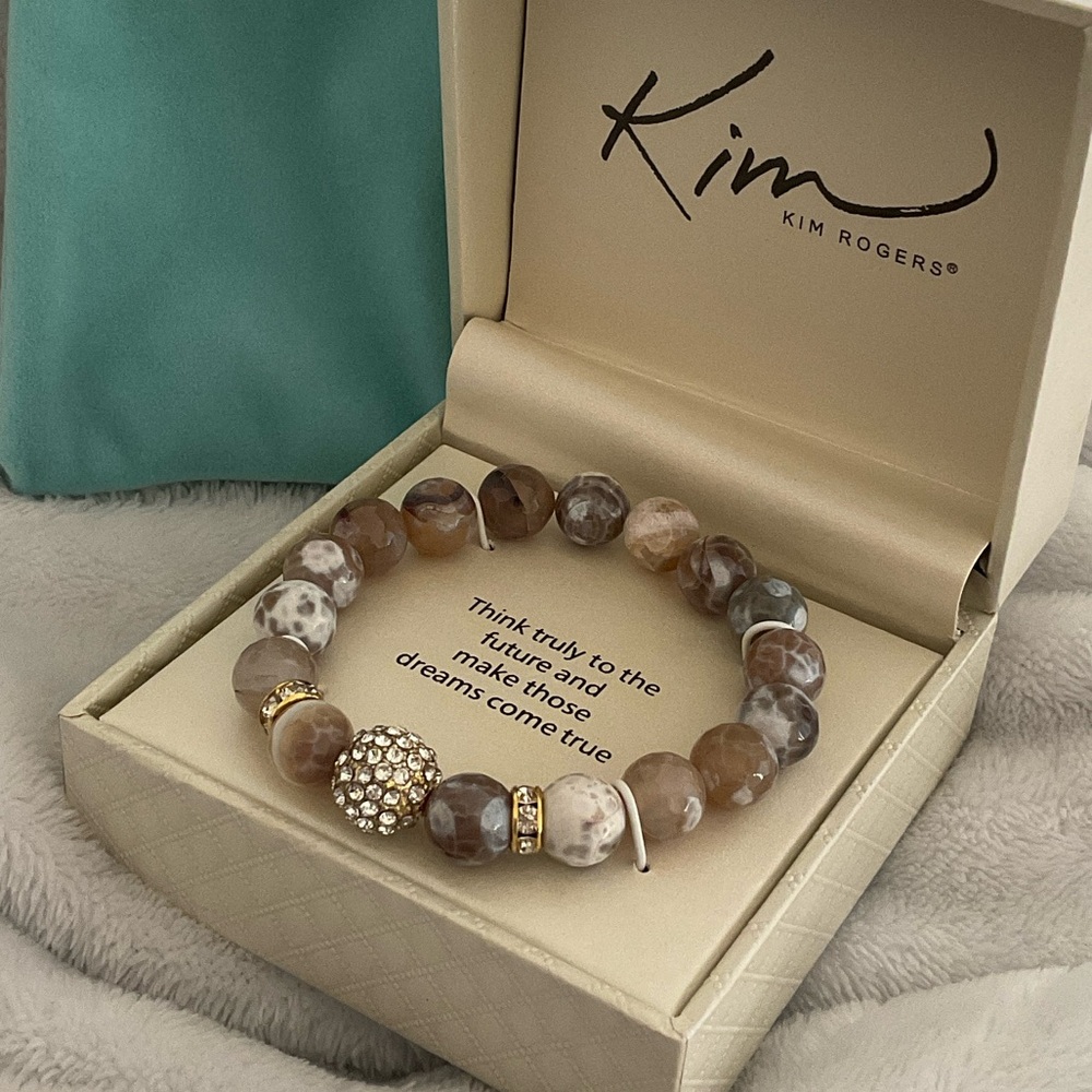 Kim Rogers Agate and Crystal Accent Bracelet